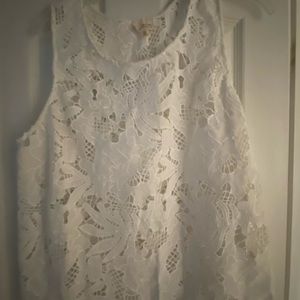 White sleeveless top